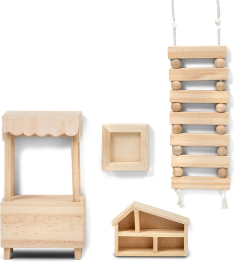 Lundby loovkomplekt puidust lisadega nukumaja jaoks (DIY)