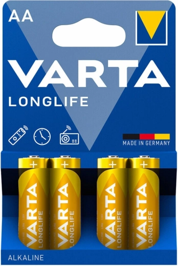 Varta Longlife alkaline batteries AA LR6, 4 pcs