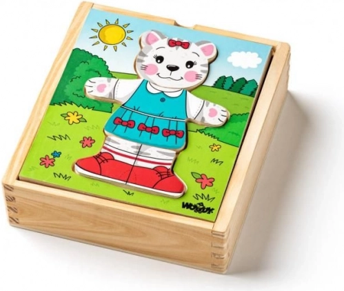 Wooden Dress-Up Kitten Puzzle