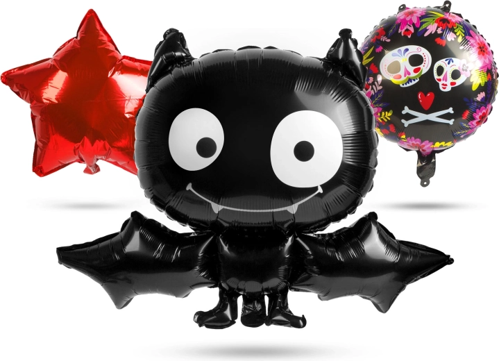 Halloween Foil Bat Balloons Set - 5 Pieces