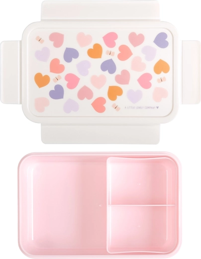 A Little Lovely Company snack box with heart motif