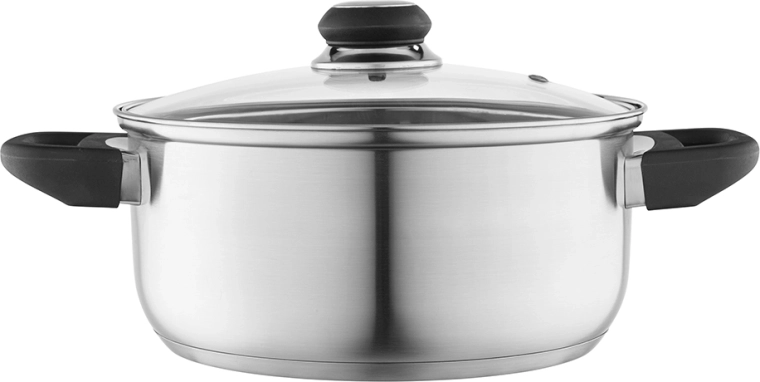 Altom Design roostevabast terasest pott Emilio 3,2 l / 22 cm klaaskaanega