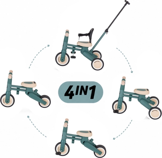 Petite&Mars multifunktsionaalne 4in1 kolmerattaline Drift misty green