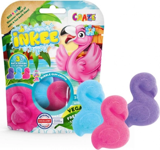 Inkee fizzing bath bombs Flamingo 3×55 g