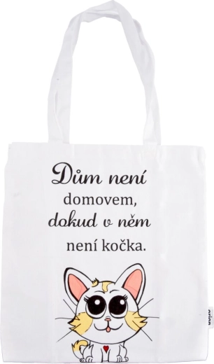 Puuvillane kott CAT HOME valge