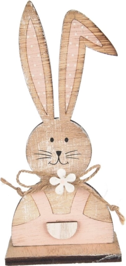 Wooden Bunny Decoration (Pink-Brown)
