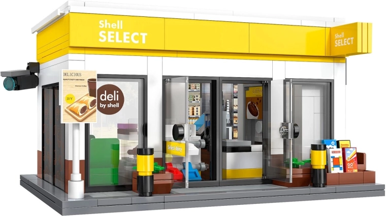 CaDA Shell Select Gas Station Building Set in 1:30 Scale
