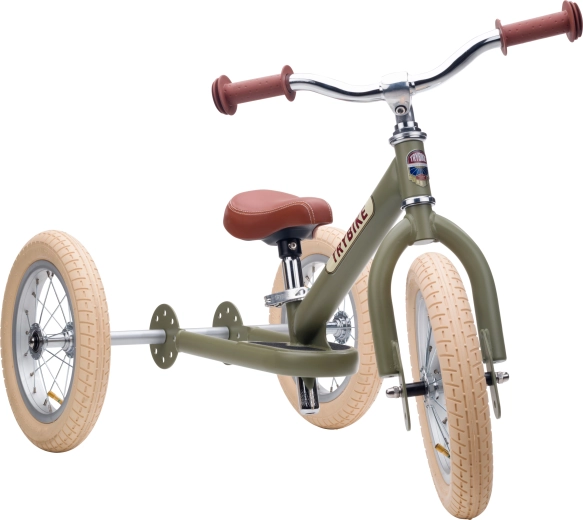 Trybike kids balance bike 2-in-1 (tricycle/balance bike) matte green