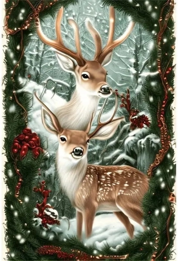 Teemantmaalimine – jõulupõder 30 × 40 cm