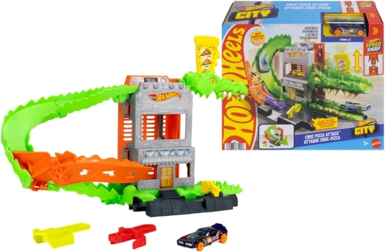 Hot Wheels krokodill – rünnak pitsarestoranile (mängukomplekt)