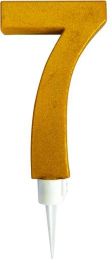 Cake Candle Number 7 Gold 16 cm