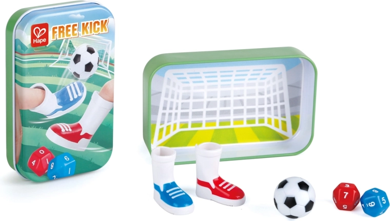 Finger Football Free Kick in a Metal Tin