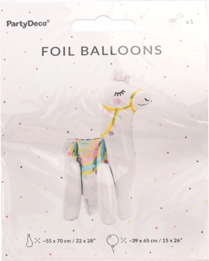 Fooliumõhupall valge laama 39 × 61 cm