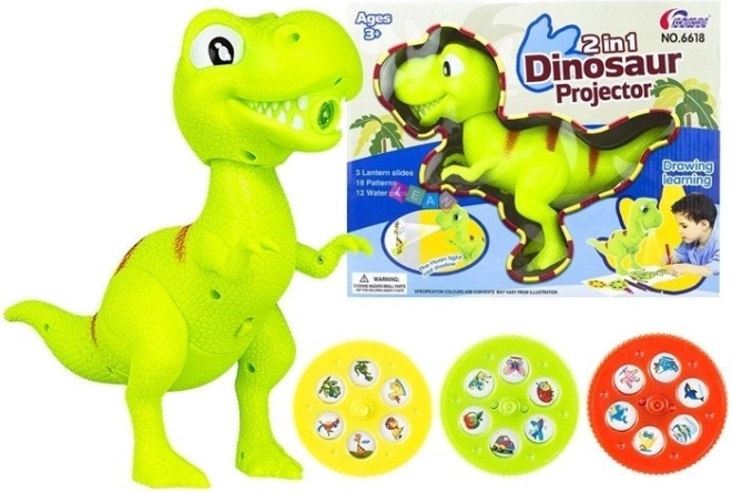 Dinosauruse joonistamisprojektor 2in1 slaidide ja markeritega