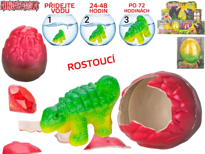 Dinoworld kooruv ja kasvav dinosaurus vääriskiviga