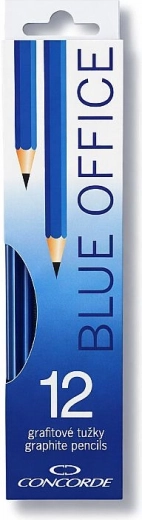 Grafiitpliiatsid CONCORDE Blue Office kustukummiga HB, 12 tk