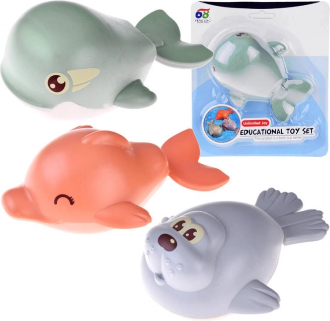 Wind-up Floating Bath Toys - Dolphin, Whale, Seal