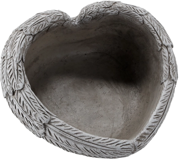 Concrete heart-shaped planter, gray 23 × 23 × 12 cm