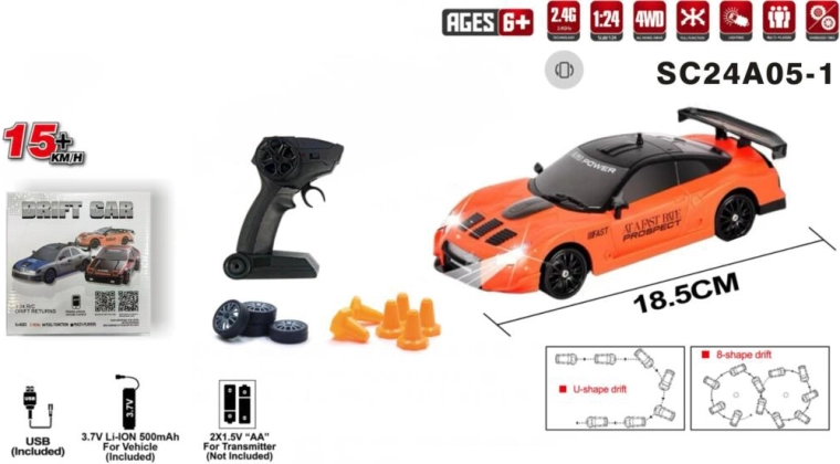 RC 4x4 drift car with remote control