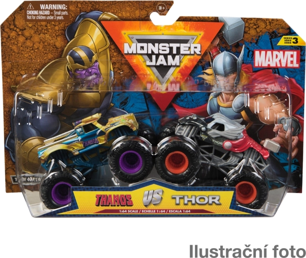 Monster Jam Marvel 1:64 – 2 metallist monster truck’i komplekt