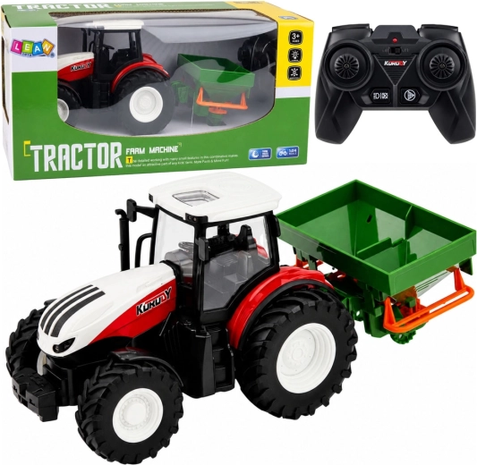 RC Farm Tractor with Seeder 1:24 with LED Lights (Red)