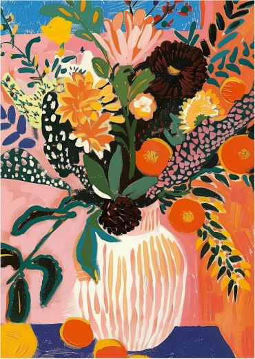 Bohemian Flower Puzzle 500 pieces with glue