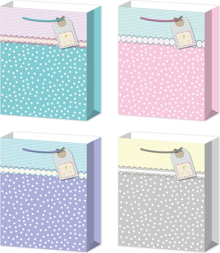 Gift bag S pastel with bubbles
