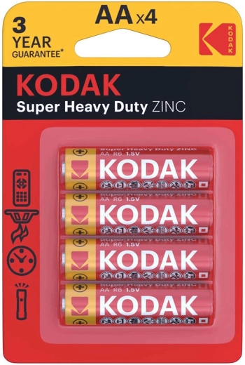 Kodak Heavy Duty tsink-süsinikpatarei AA (R6) – pakendis 4 tk
