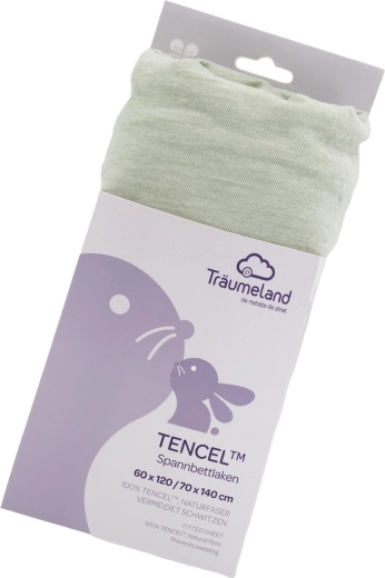 Träumeland Tencel fitted sheet uni desert sage