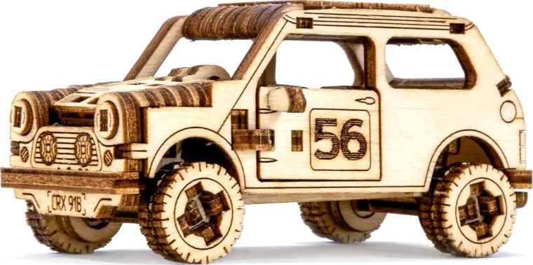 Puidust 3D pusle – vineerist ralliauto