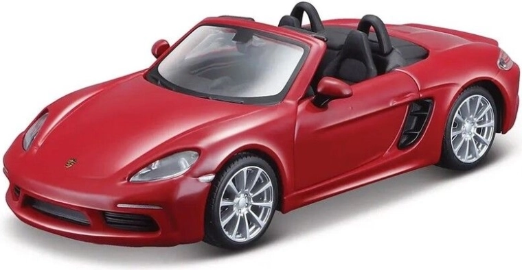 Bburago Porsche 718 Boxster tumepunane 1:32