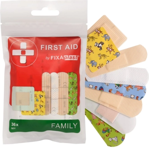 Fixaplast First Aid Family Mix esmaabiplaastrid (36 tk)