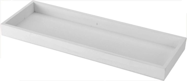 Dekoratiivne puidust alus, valge, 40 × 14 × 3 cm