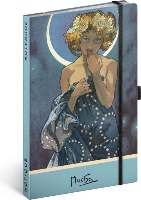 Märkmik Alfons Mucha – Luna, täpiline 13 × 21 cm