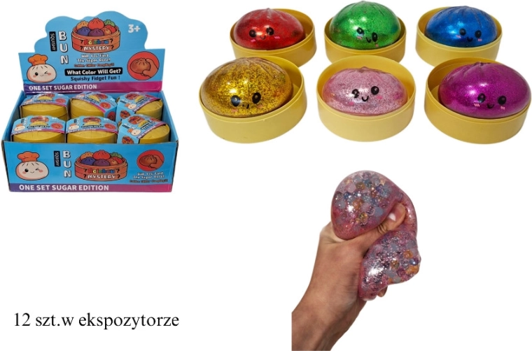 Anti-stress squeeze toy pouch with glitter (hydrogel)