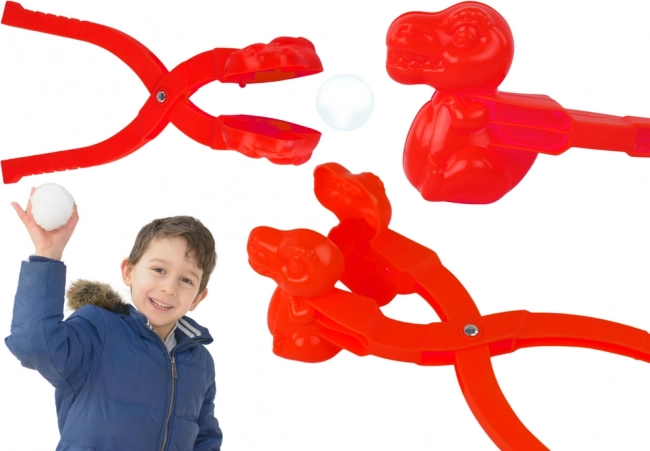 Punane dinosauruse lumepallimasin