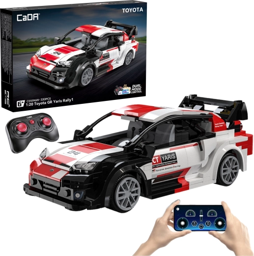 CaDA Toyota GR Yaris Rally1 RC ehituskomplekt – kaugjuhitav võidusõiduauto, 330 osa