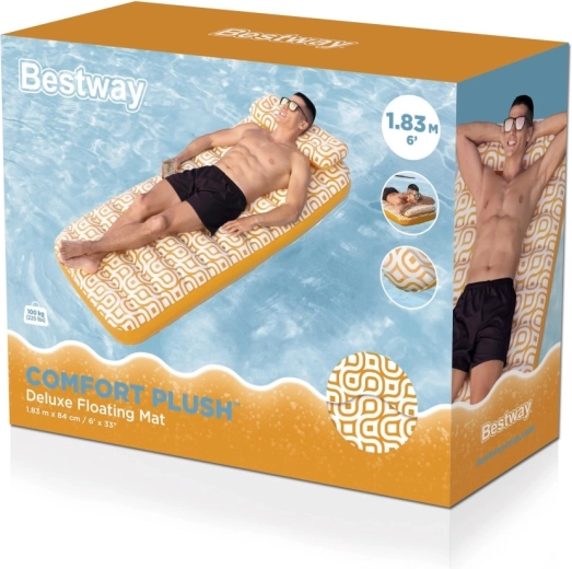 Täispuhutav ujuv lamamistool Comfort Plush padja ja joogitopsihoidjaga