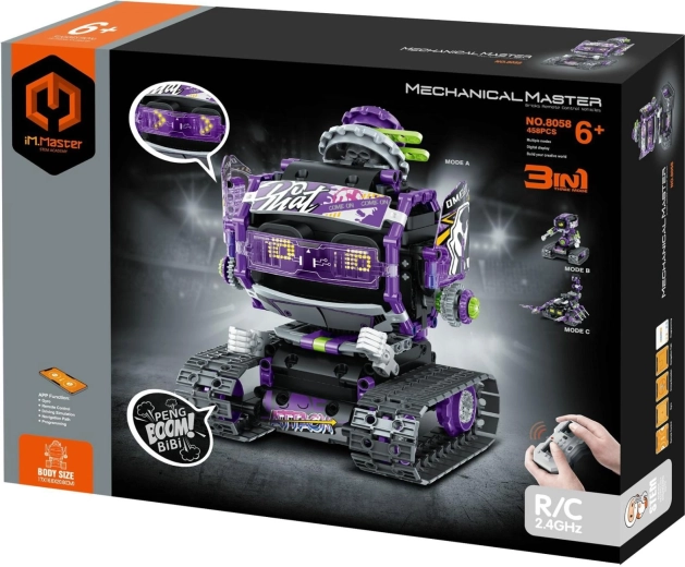 iM.MASTER ehituskomplekt RC robot 3-ühes 2,4 GHz (459 detaili) patareidel koos laetava akupakiga