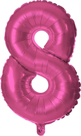 Foil balloon number 8, 30 cm, pink TORO