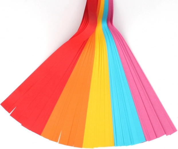 Set of Colored Paper Strips for Weaving and Crafts, 250 pcs