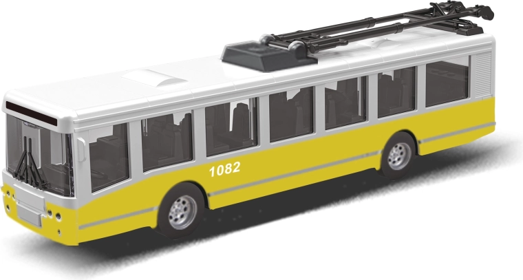 City Trolleybus with Flywheel 16 cm – Yellow