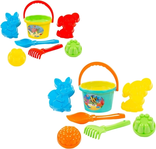 Children’s sand set with bucket and molds - 1 piece