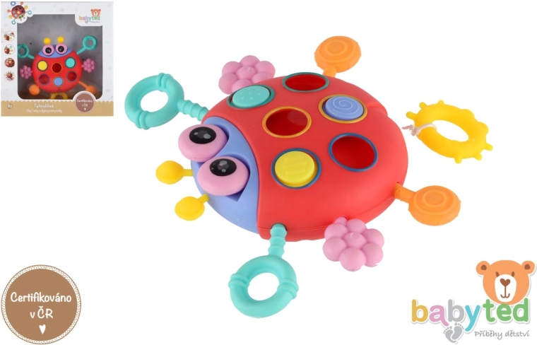 Sensory ladybug toy for babies 6m+