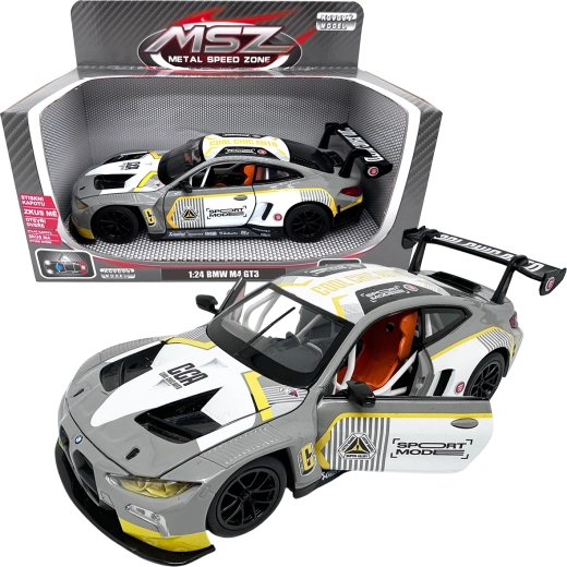Metallist mudel 1:24 BMW M4 GT3 – hõbehall