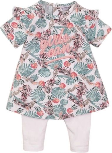 Dirkje 2-osaline komplekt (beebikleit) 74, valge ja troopiline multicolor