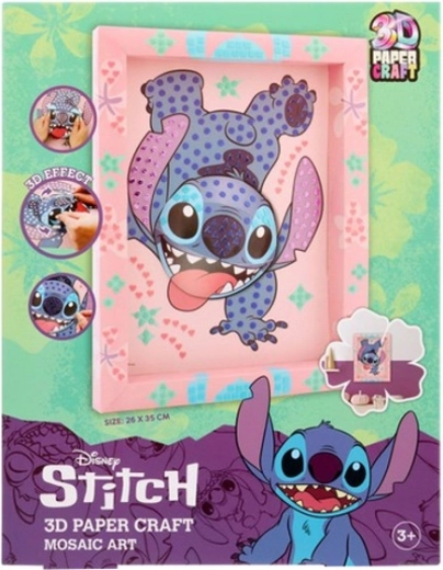 Origami DISNEY pilt Stitch 3D paberimosaiik 26 × 35 cm