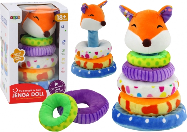 Pehmest materjalist hariv püramiid rebasemotiiviga 27 cm