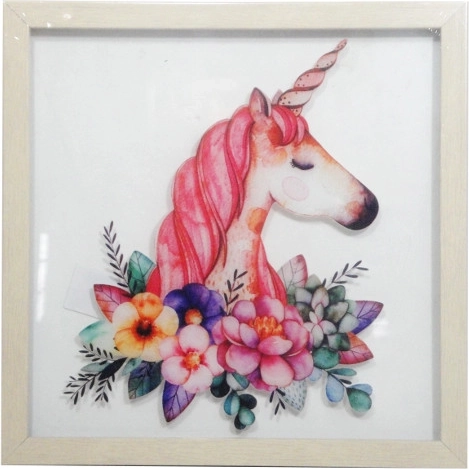 Ükssarviku pilt raamiga 30 × 30 cm