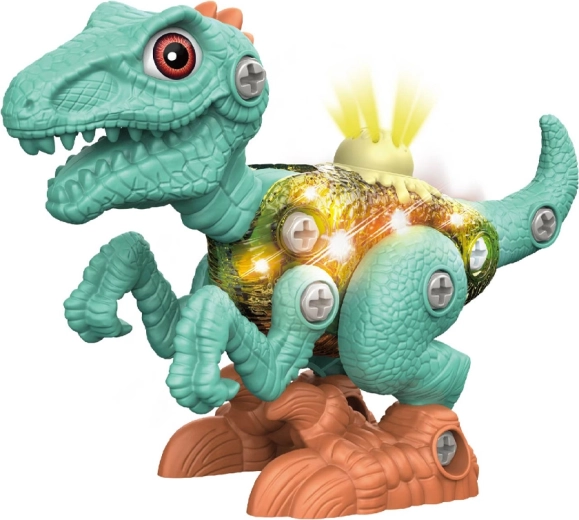 Kruvitav dinosaurus valguse ja heliga – 1 tk